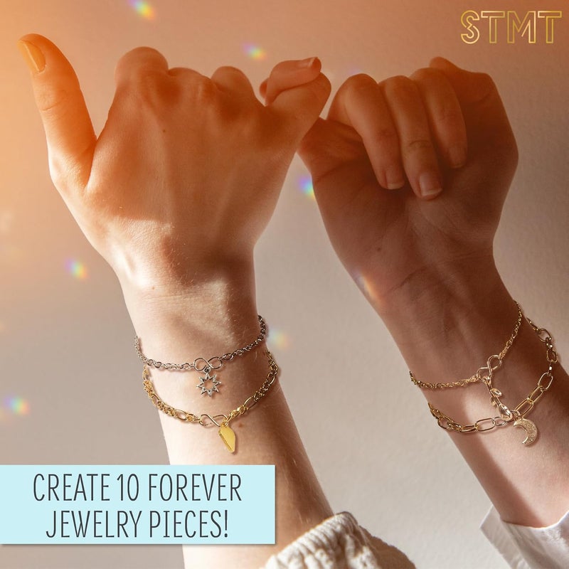 STMT DIY Infinity Jewelry Kit, Make 10 Forever Bracelets, Permanent Bracelet Chains, No Welding Needed, Custom-Fit, Unisex, Multi, Life-Size, Not Foldable, Ages 8+ - Image 3